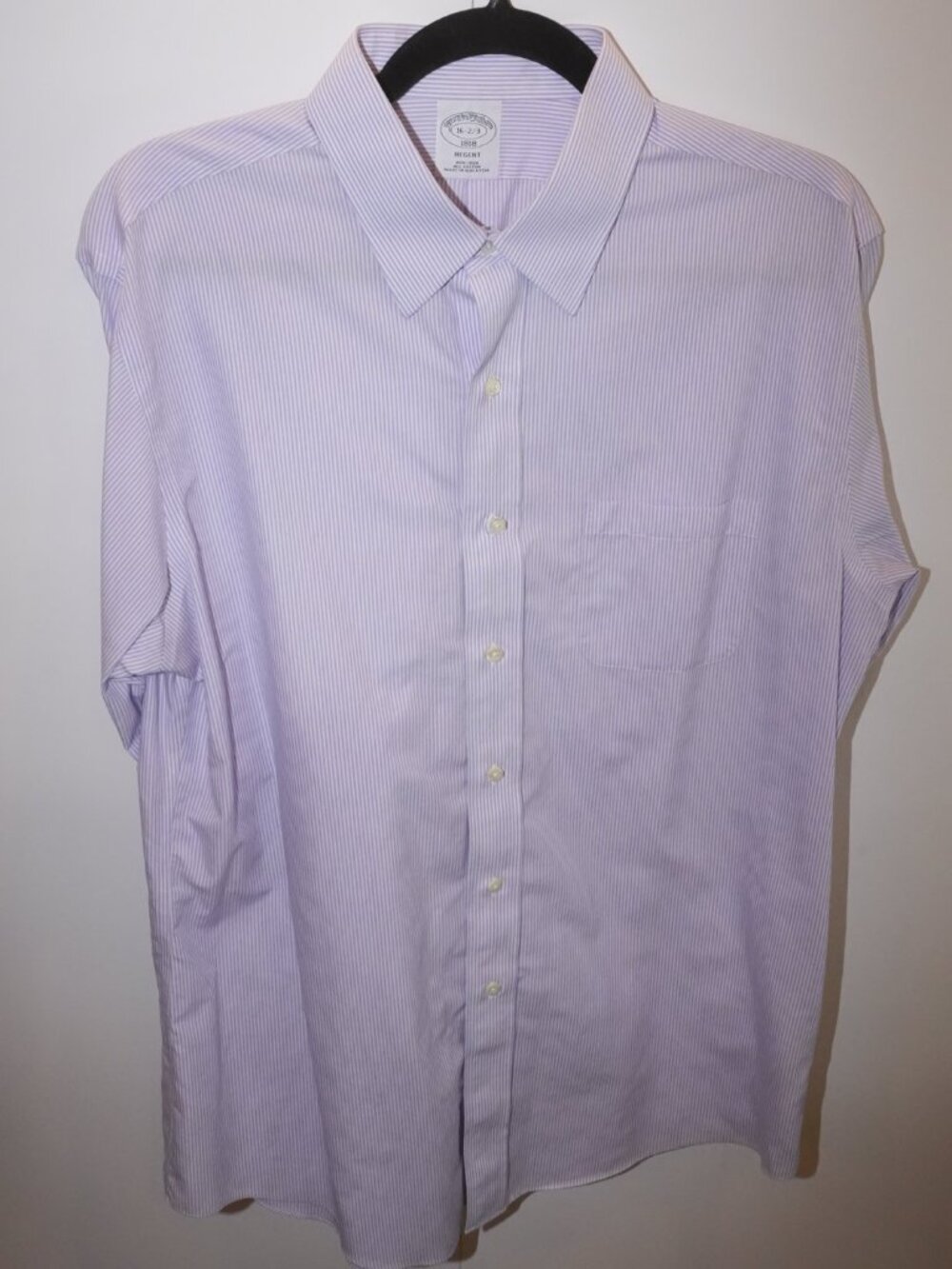 Brooks Brothers Regent Non-Iron Dress Shirt Purple Stripe 16-2/3